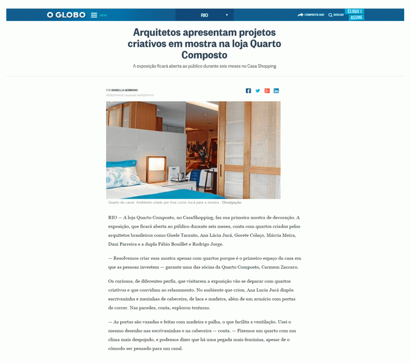 Ana Lúcia JucáO GLOBO – 14/06/2014