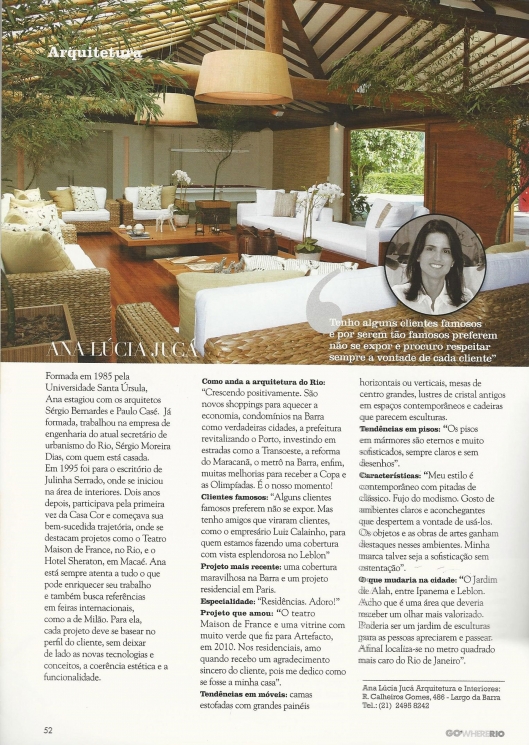 Ana Lúcia JucáGO WHERE RIO – Nº 11 – 2012