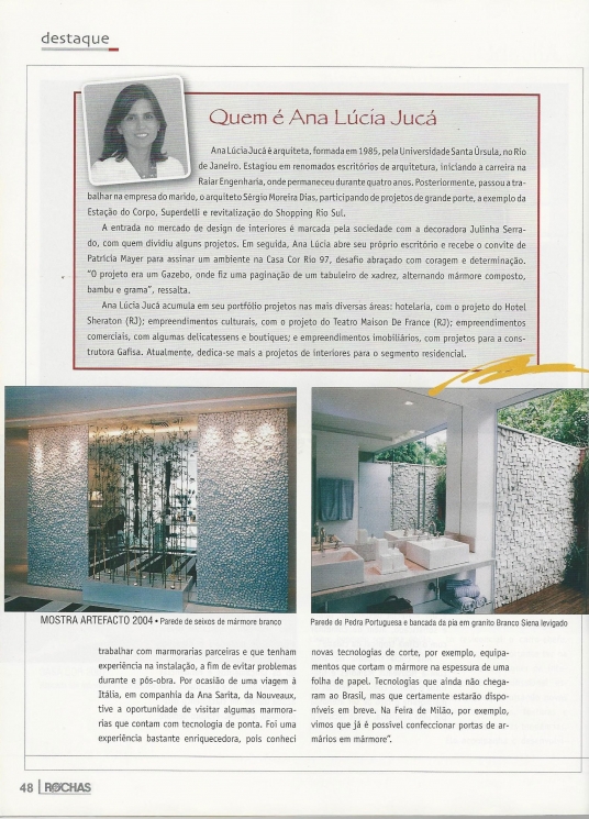 Ana Lúcia JucáROCHAS DE QUALIDADE – 05/2009