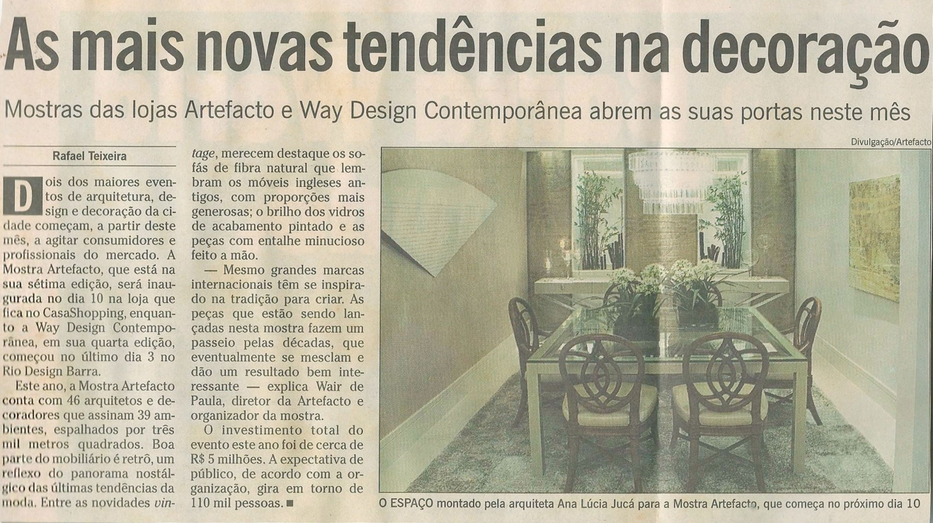 Ana Lúcia JucáO GLOBO – 06/03/2005