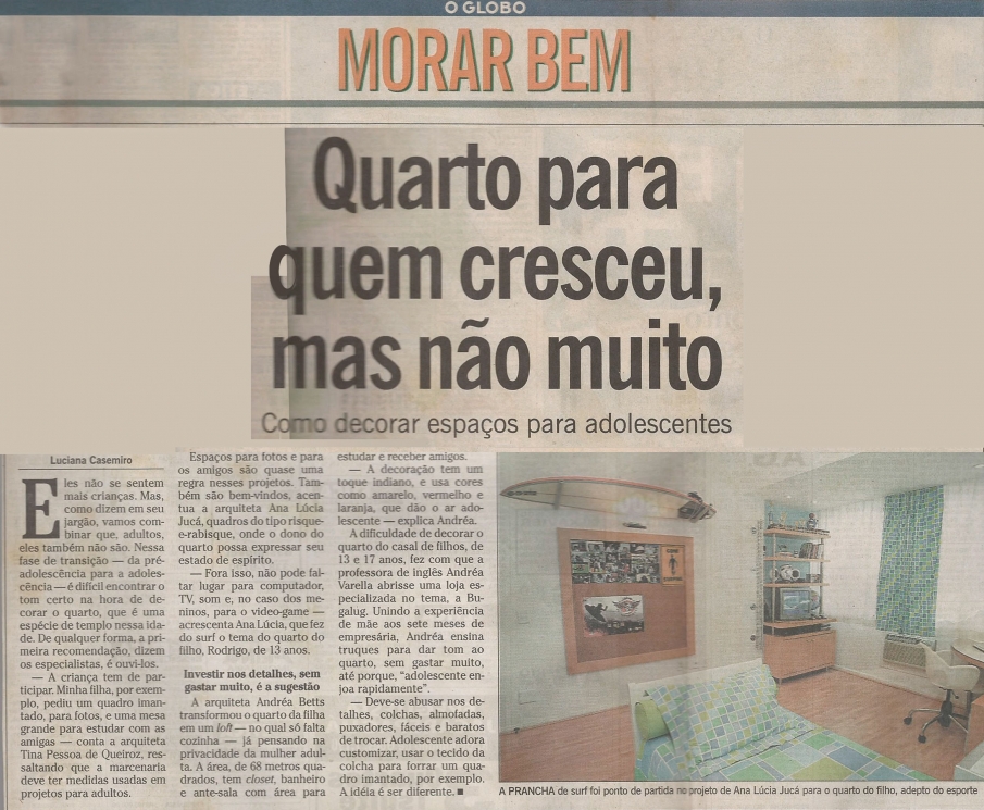 Ana Lúcia JucáO GLOBO – 03/04/2005