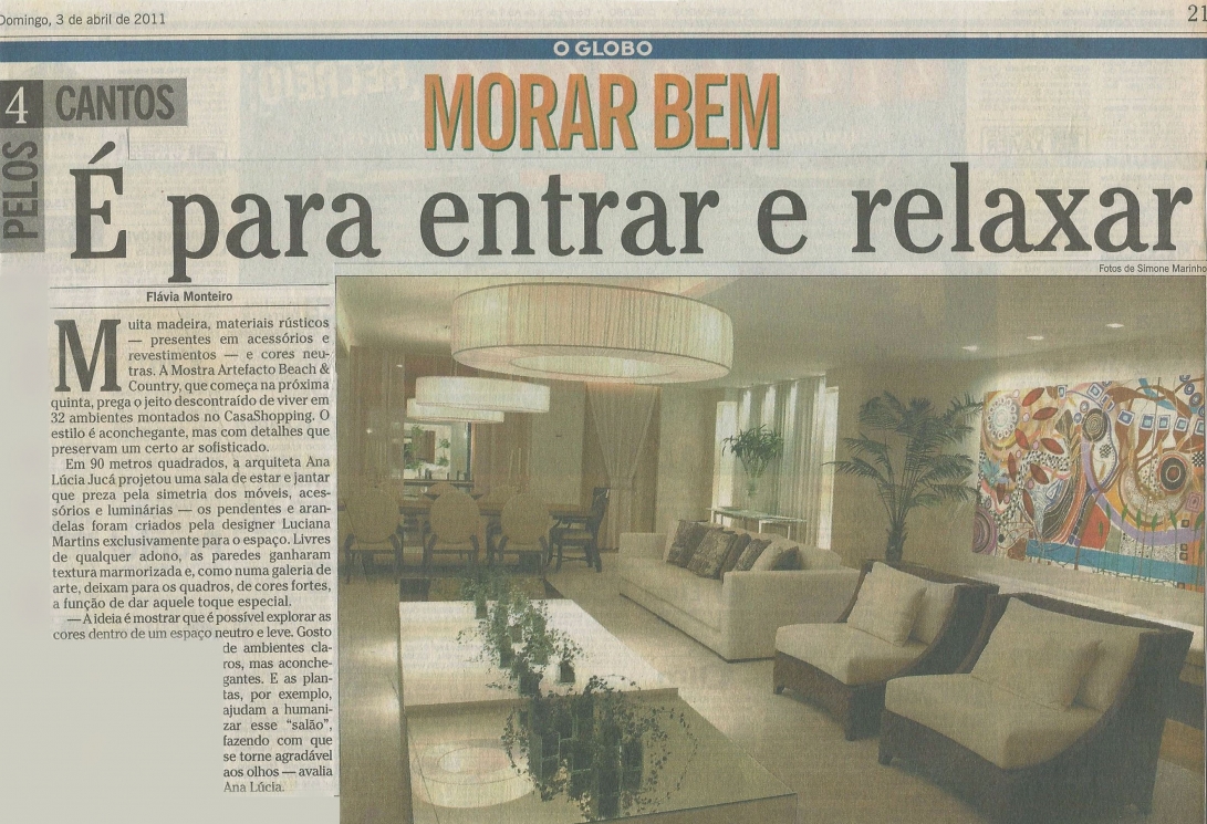 Ana Lúcia JucáO GLOBO – 03/04/2011